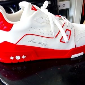 Louis Vuitton Mens Lv Trainer Bordeaux